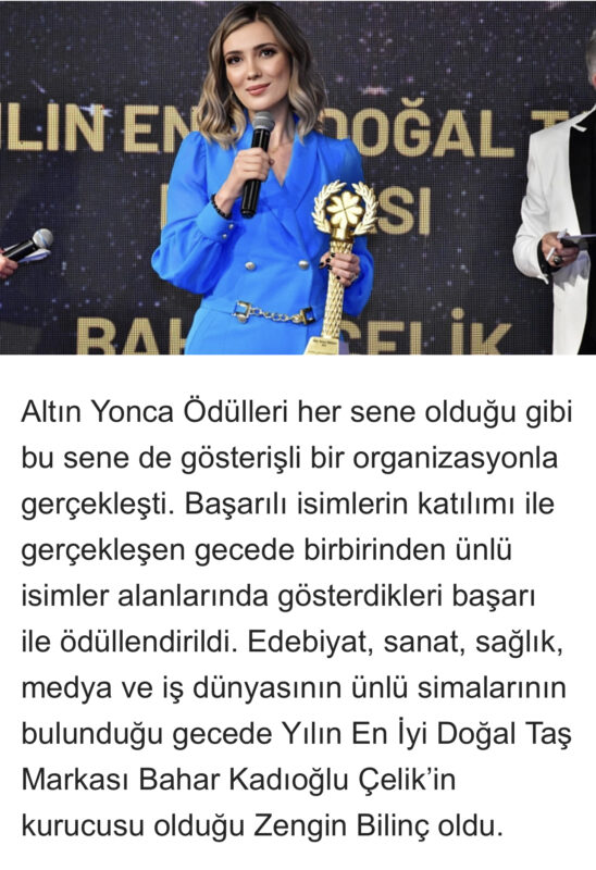 Zengin Bilinç basın haberi